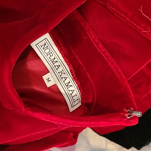 Norma Kamali Vintage Red Velvet Dress Medium M Avant Garde - Picture 6 of 6
